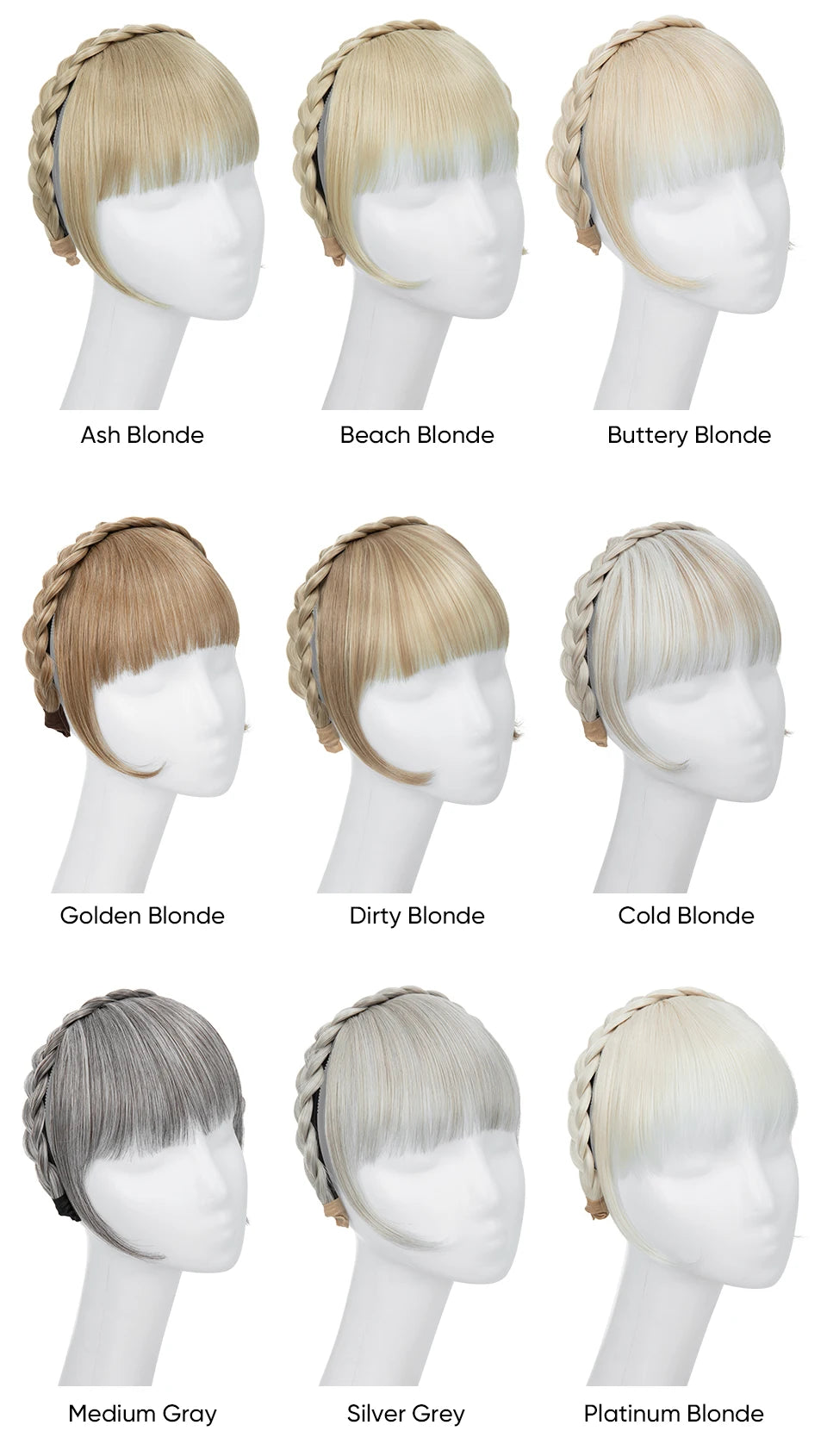 SARLA Blunt Bangs Clip-In Hair Extension – High Temperature Fiber, Pure Color, Permable