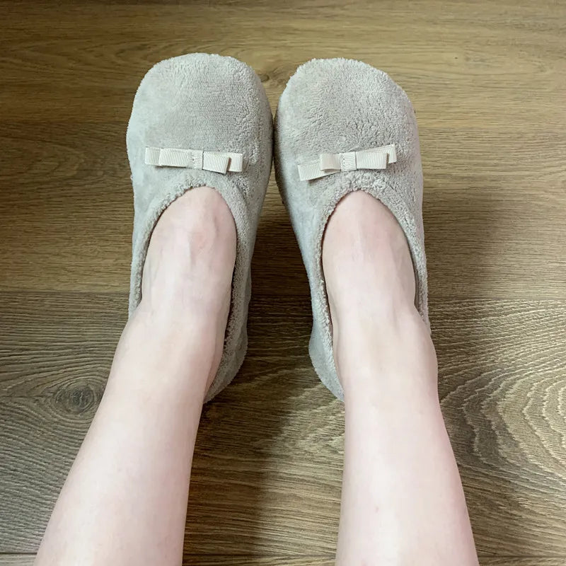 Women Winter Warm Contton slipper Non Indoor Floor Shoes Flat Casual Fluffy Lazy Female Home House Slipper Socks